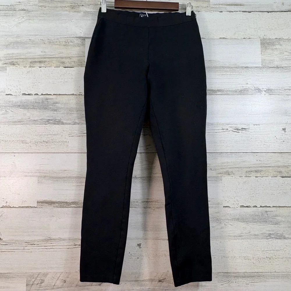 J.Crew Gigi Pant Black High Rise Side Zip‎ Skinny Trousers Dark Academia Size 6